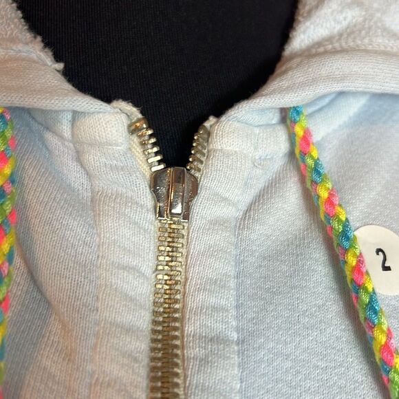 BWNT - SUNDRY ZIP COTTON HOODIE SKY BLUE - 2 - Picture 5 of 7